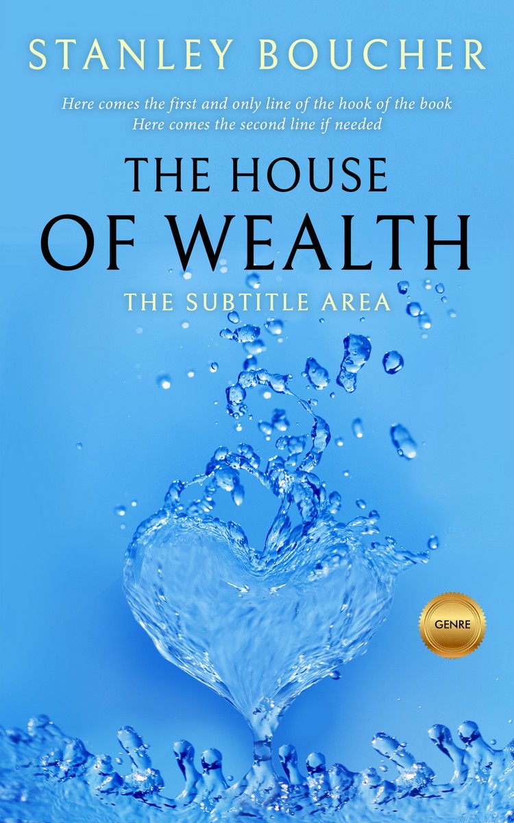 2D view of Premade Abstract Book Cover - Picton Blue