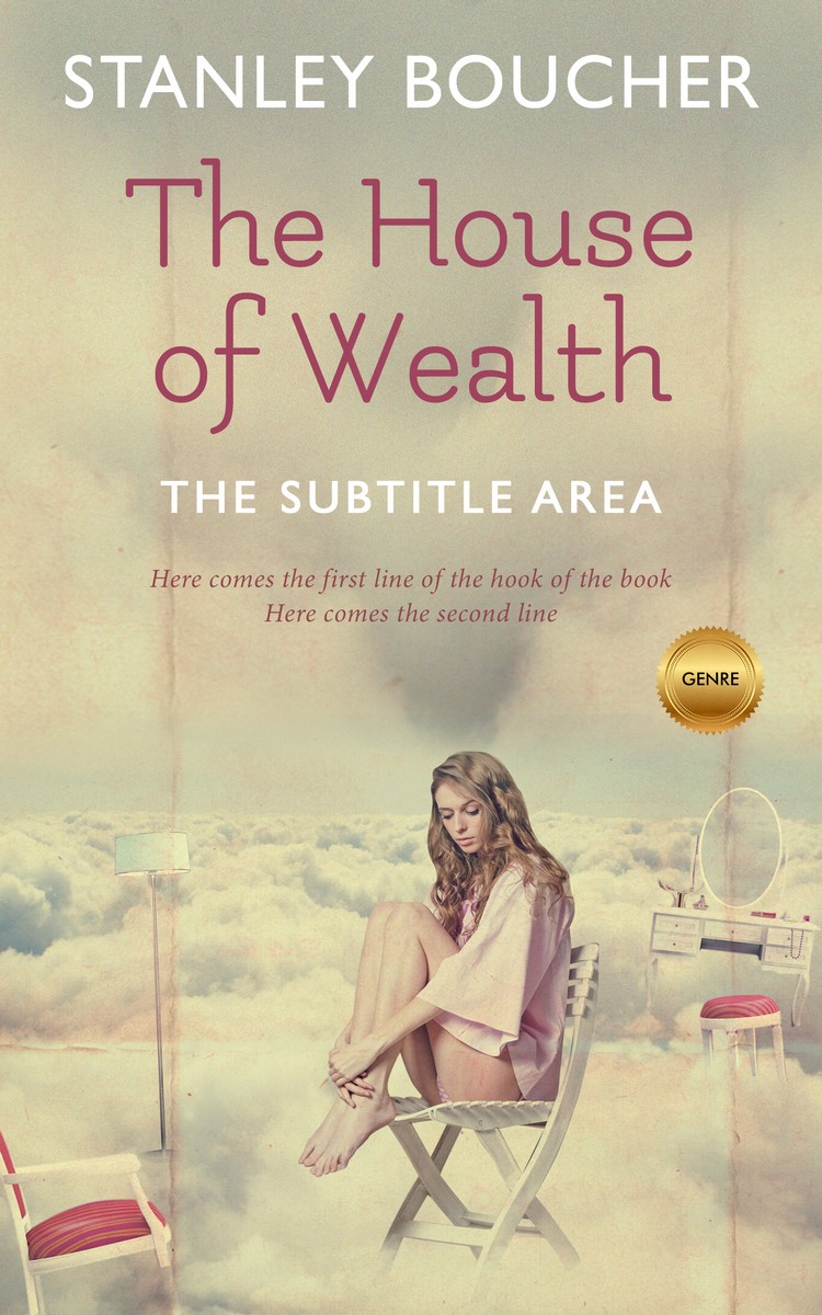 2D view of Premade Abstract Book Cover - Chino