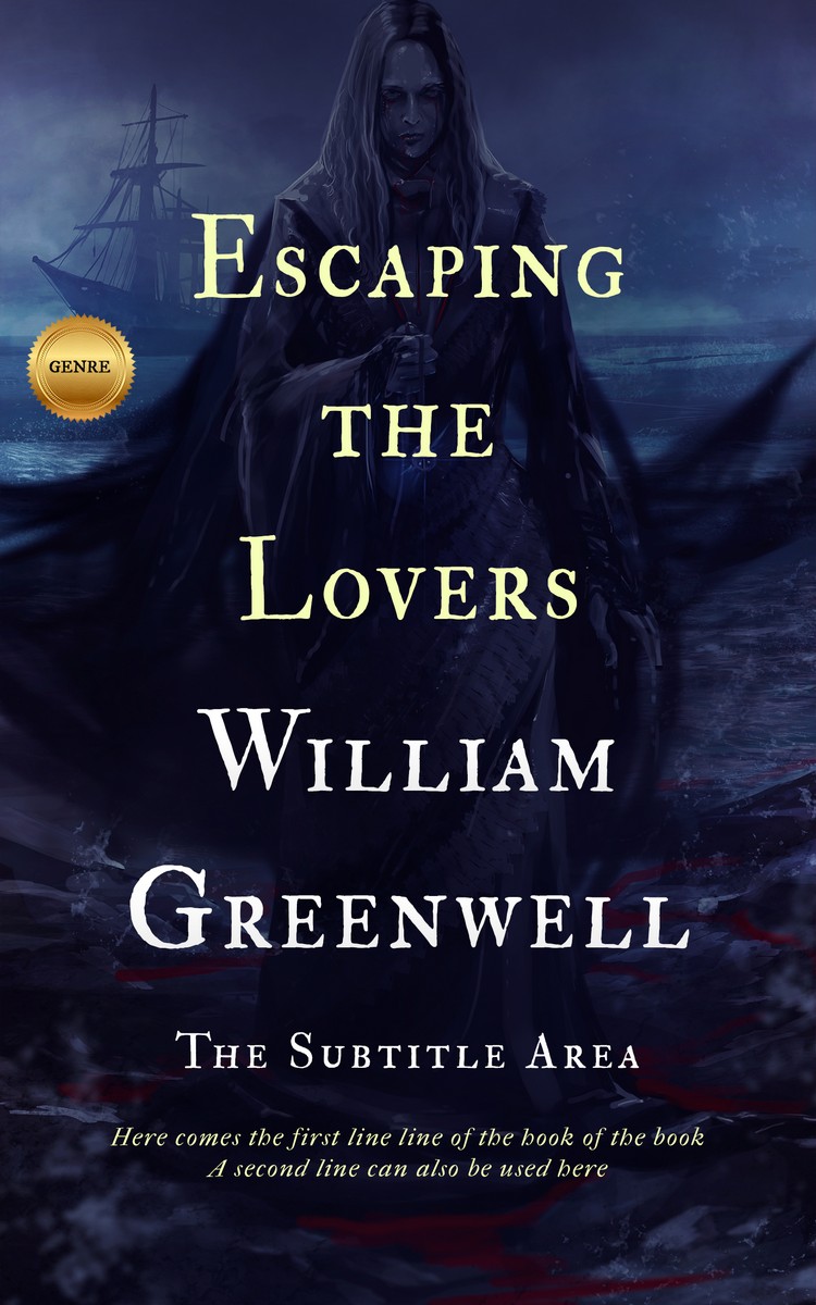 2D view of Premade Fantasy Book Cover - Ebony