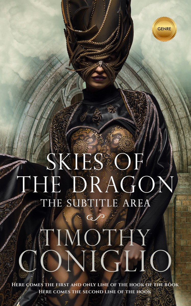 2D view of Premade Fantasy Book Cover - Foggy Gray