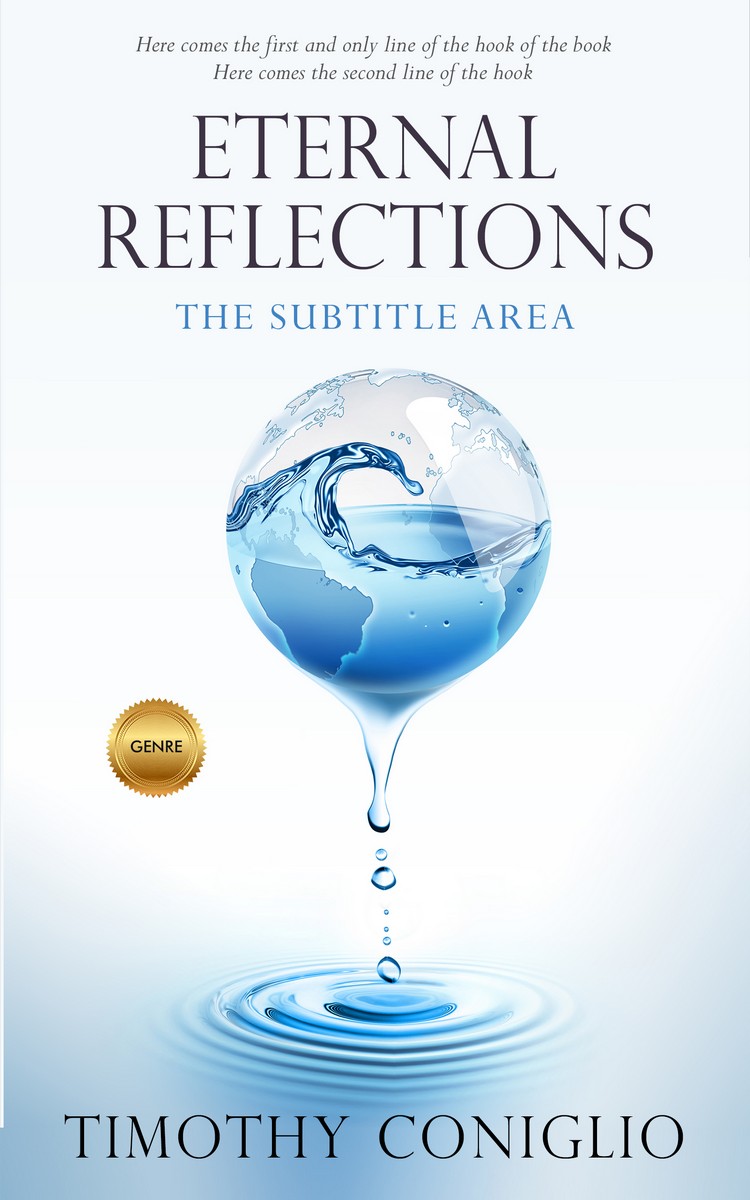 2D view of Premade Abstract Book Cover - Black Squeeze