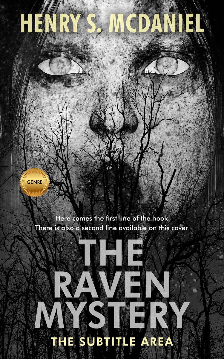 2D view of Premade Horror Book Cover - Mist Gray