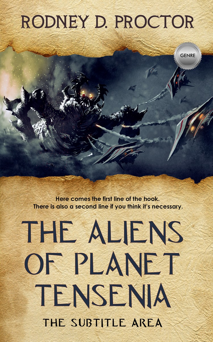 2D view of Premade Science Fiction Book Cover - Ebony Clay