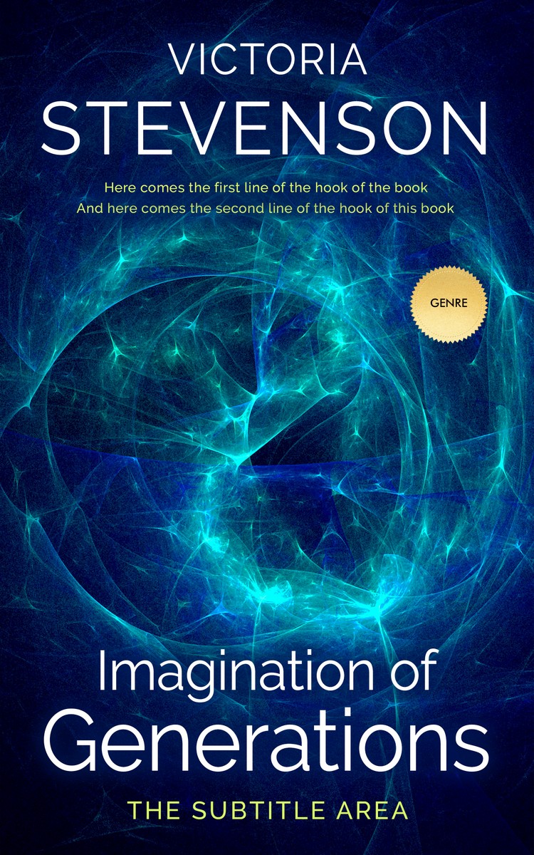 2D view of Premade Abstract Book Cover - Gulf Blue