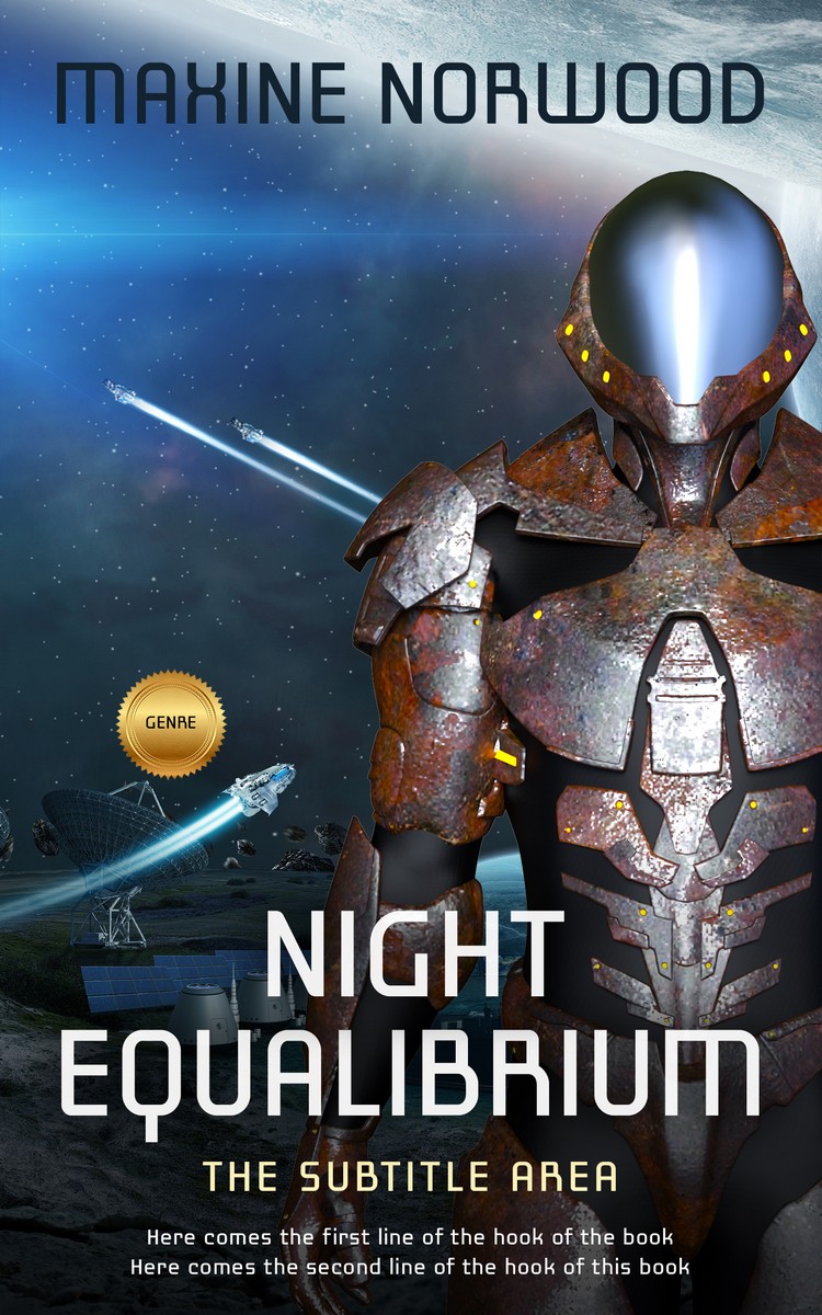 2D view of Premade Science Fiction Book Cover - Shark