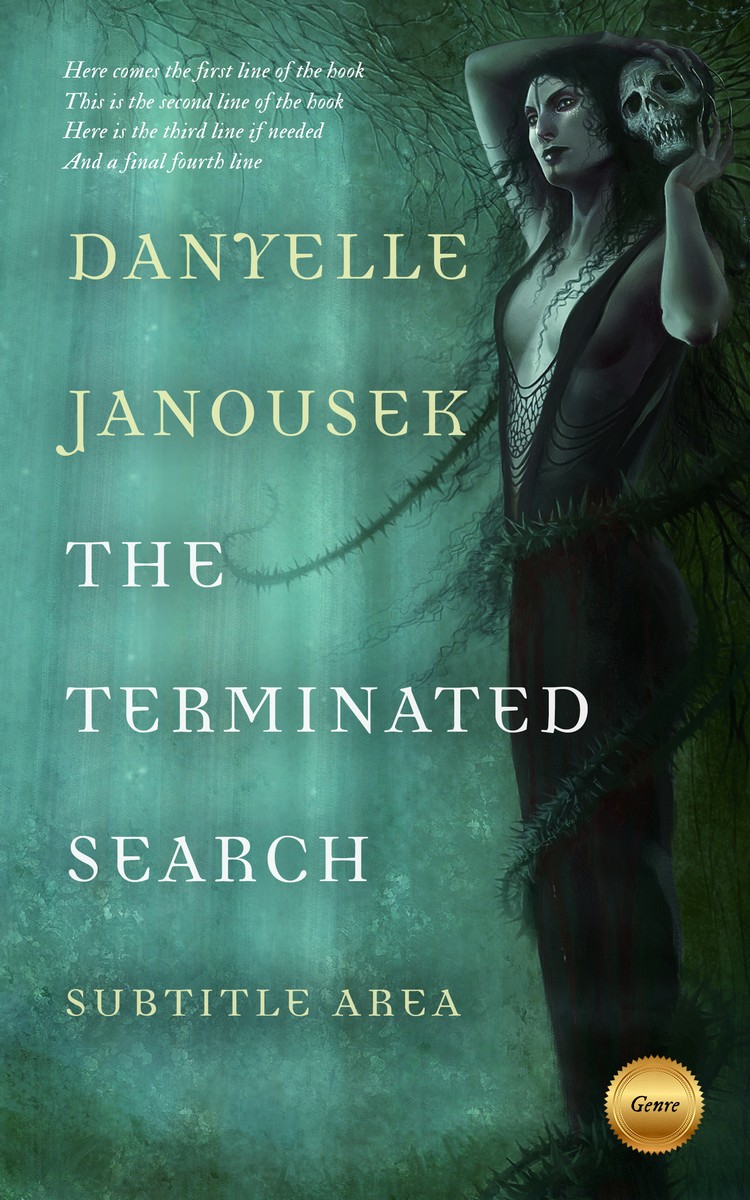 2D view of Premade Fantasy Book Cover - Faded Jade