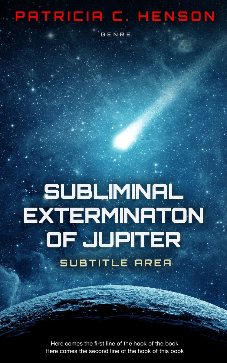 2D view of Premade Science Fiction Book Cover - Black