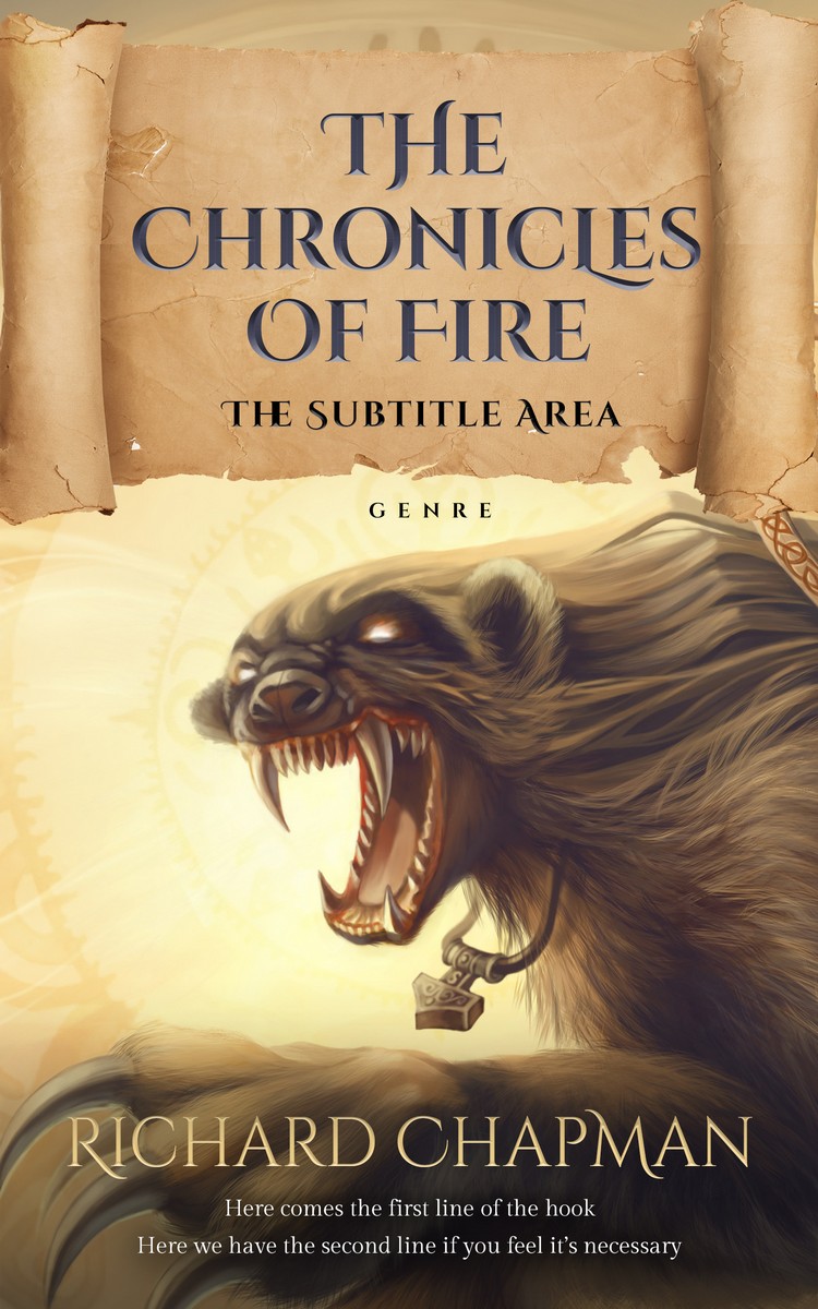 2D view of Premade Fantasy Book Cover - Tan