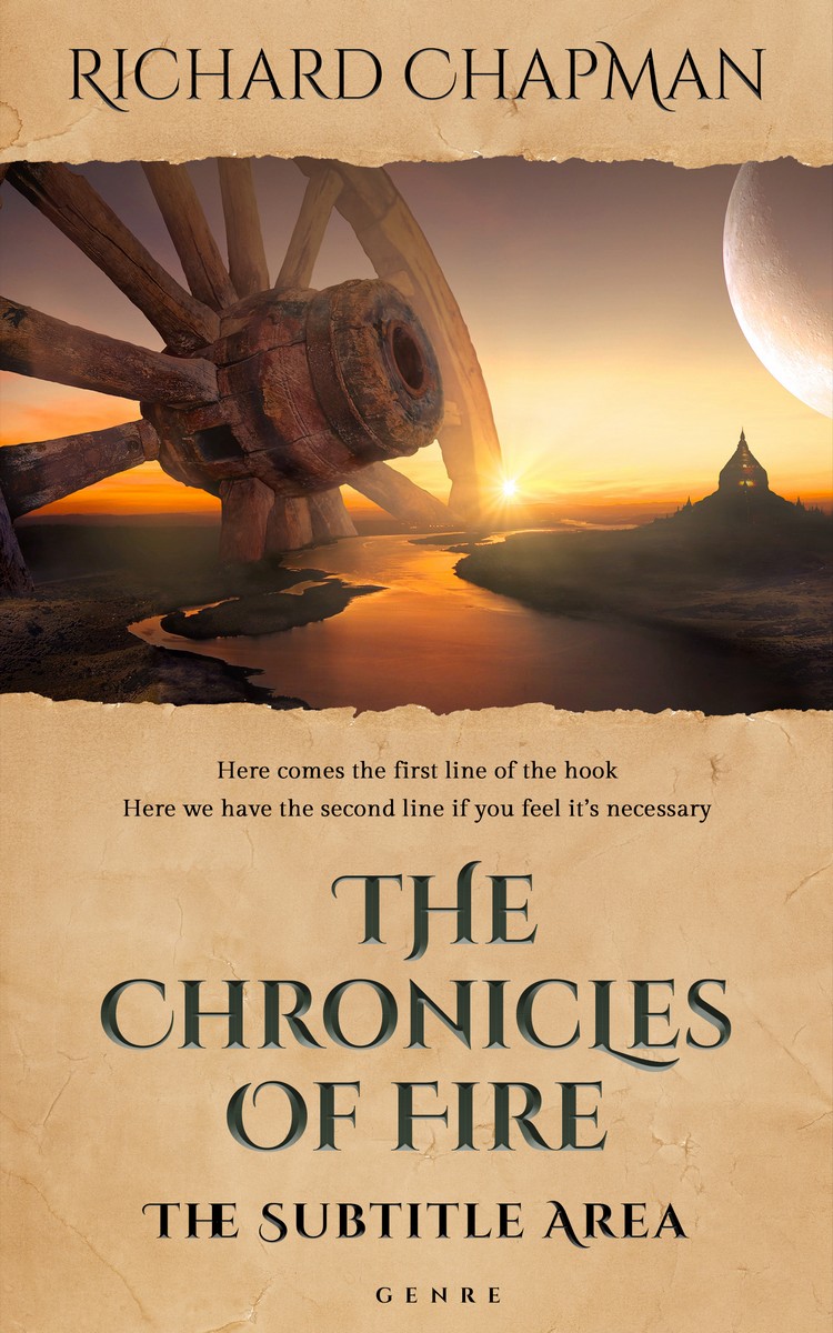 2D view of Premade Science Fiction Book Cover - Tan