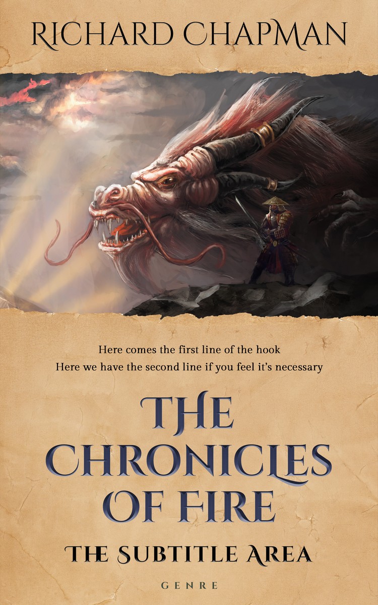 2D view of Premade Fantasy Book Cover - Tan