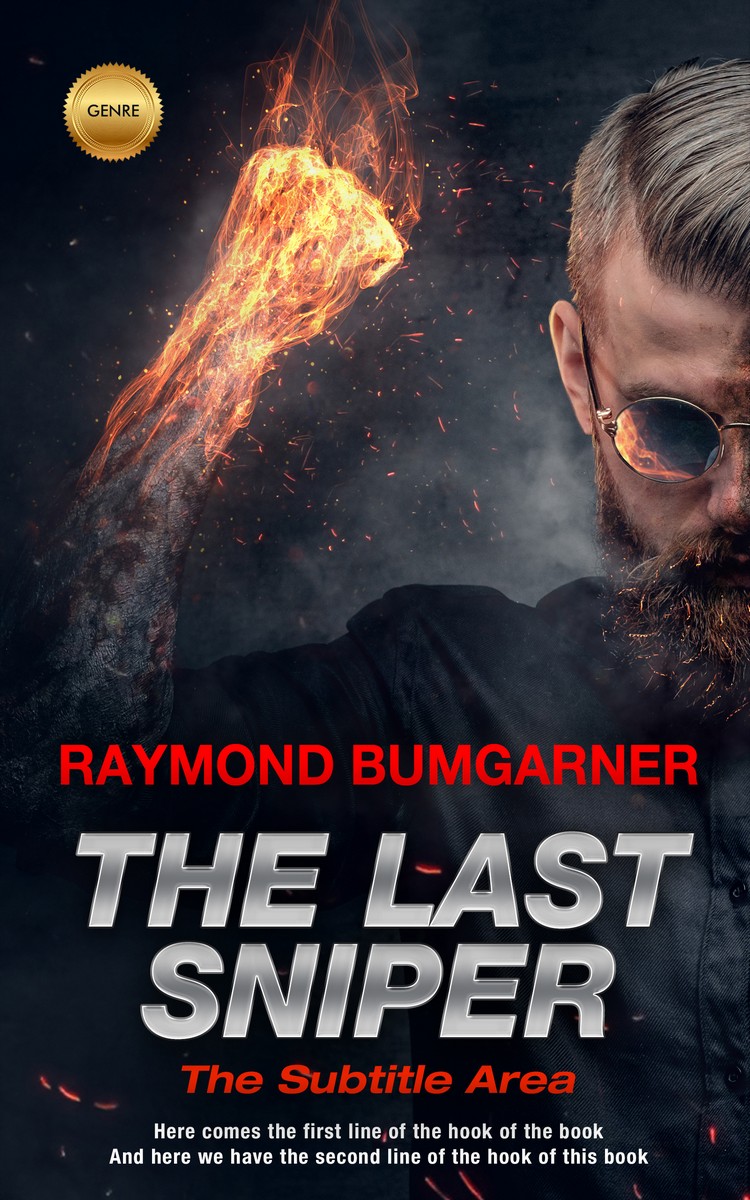 2D view of Premade Action & Adventure Book Cover - Mirage