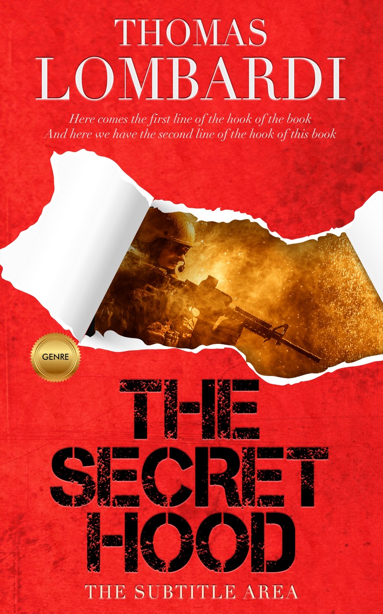 2D view of Premade Mystery & Thriller & Suspense Book Cover - Alizarin Crimson