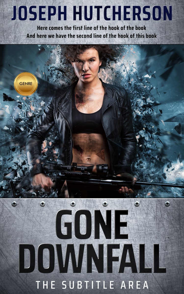 2D view of Premade Action & Adventure Book Cover - Outer Space