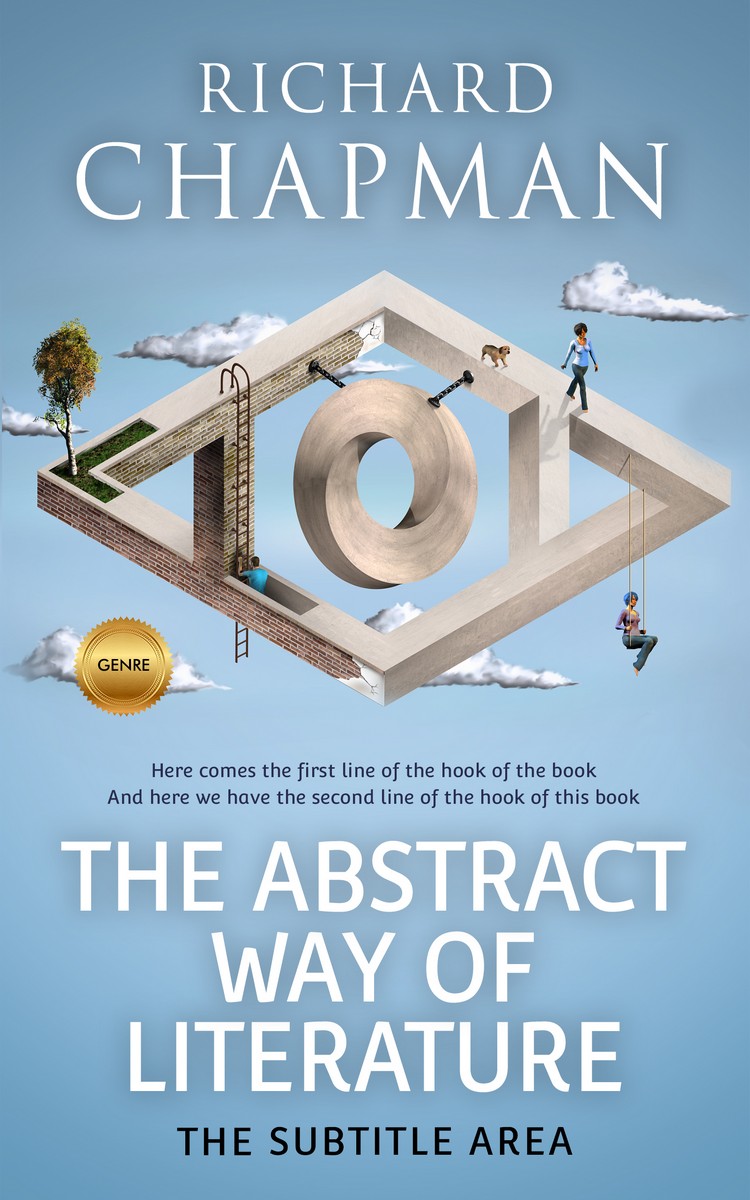 2D view of Premade Surreal Book Cover - Polo Blue