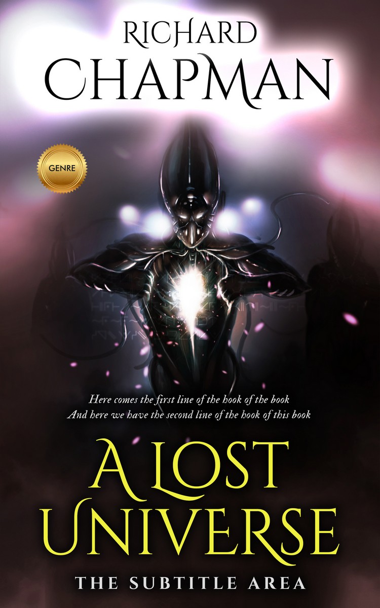 2D view of Premade Fantasy Book Cover - Clam Shell