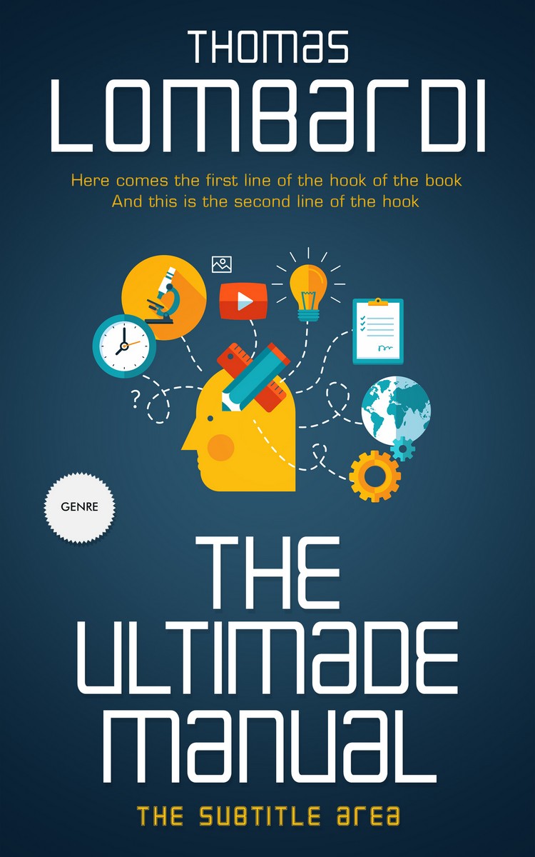 2D view of Premade Abstract Book Cover - Nile Blue