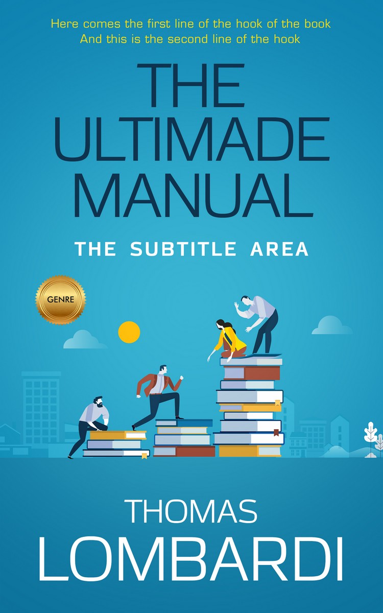 2D view of Premade Business Book Cover - Eastern Blue