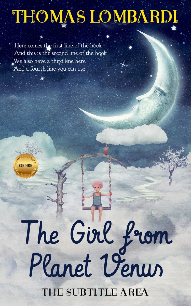 2D view of Premade Surreal Book Cover - Silver Sand