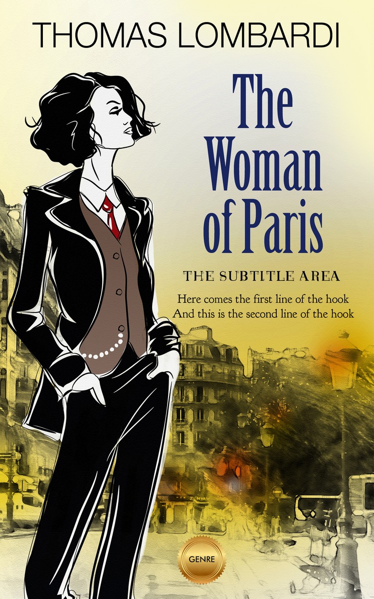 2D view of Premade Literary Fiction Book Cover - Stark White