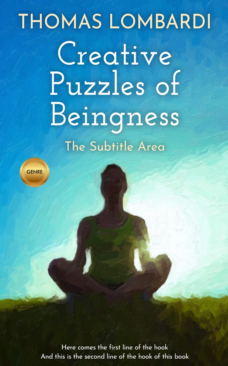 2D view of Premade Self-Improvement & Self-Help Book Cover - Curious Blue