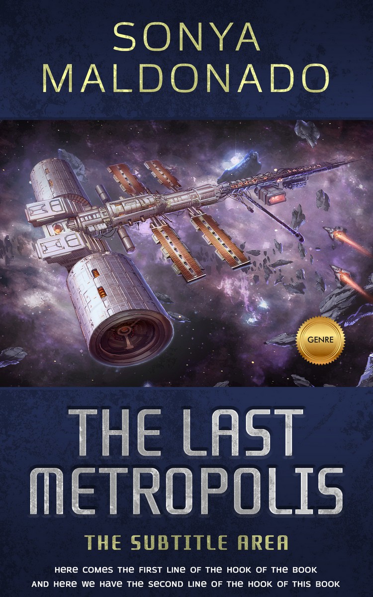 2D view of Premade Science Fiction Book Cover - Ebony Clay