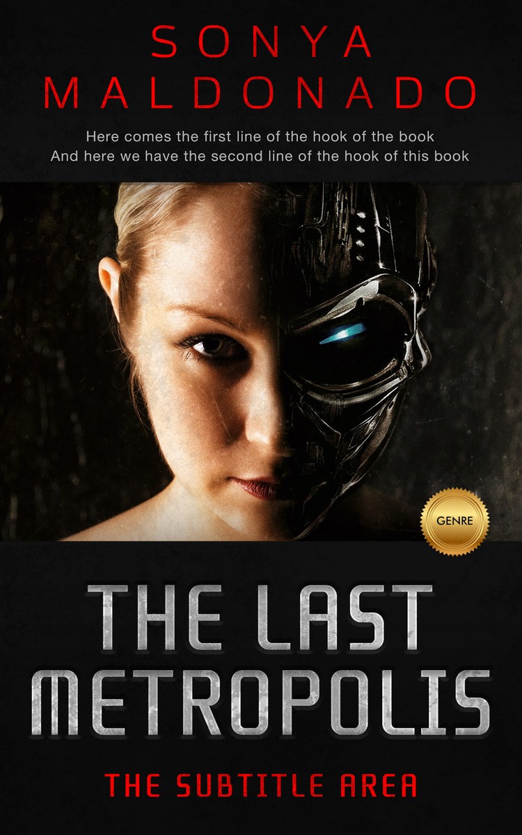 2D view of Premade Science Fiction Book Cover - Tan