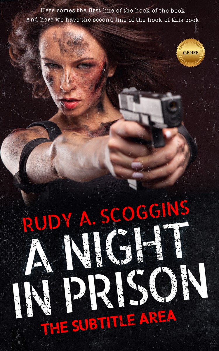 2D view of Premade Action & Adventure Book Cover - Old Rose