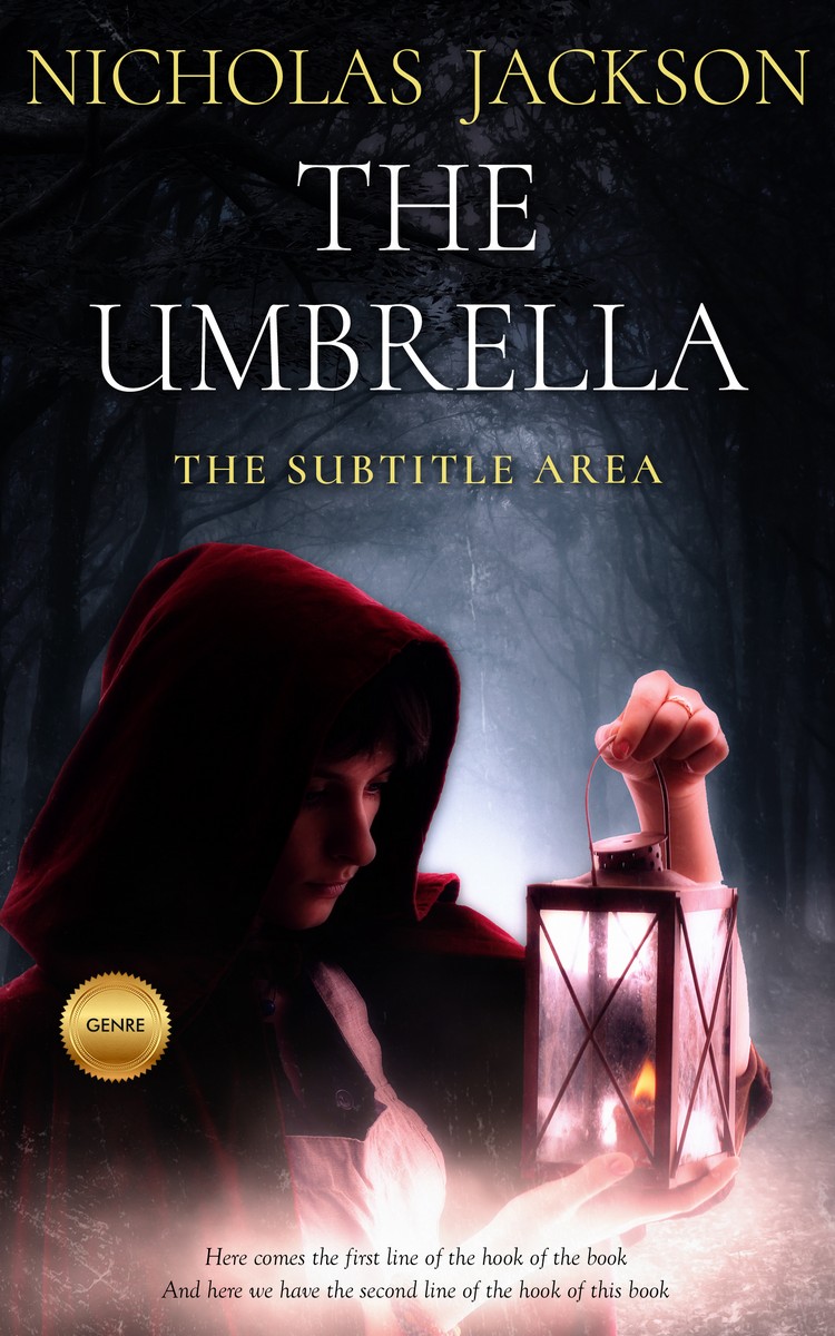 2D view of Premade Fantasy Book Cover - Clam Shell