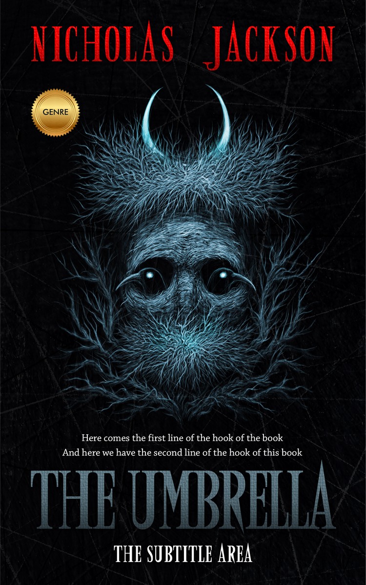 2D view of Premade Abstract Book Cover - Woodsmoke