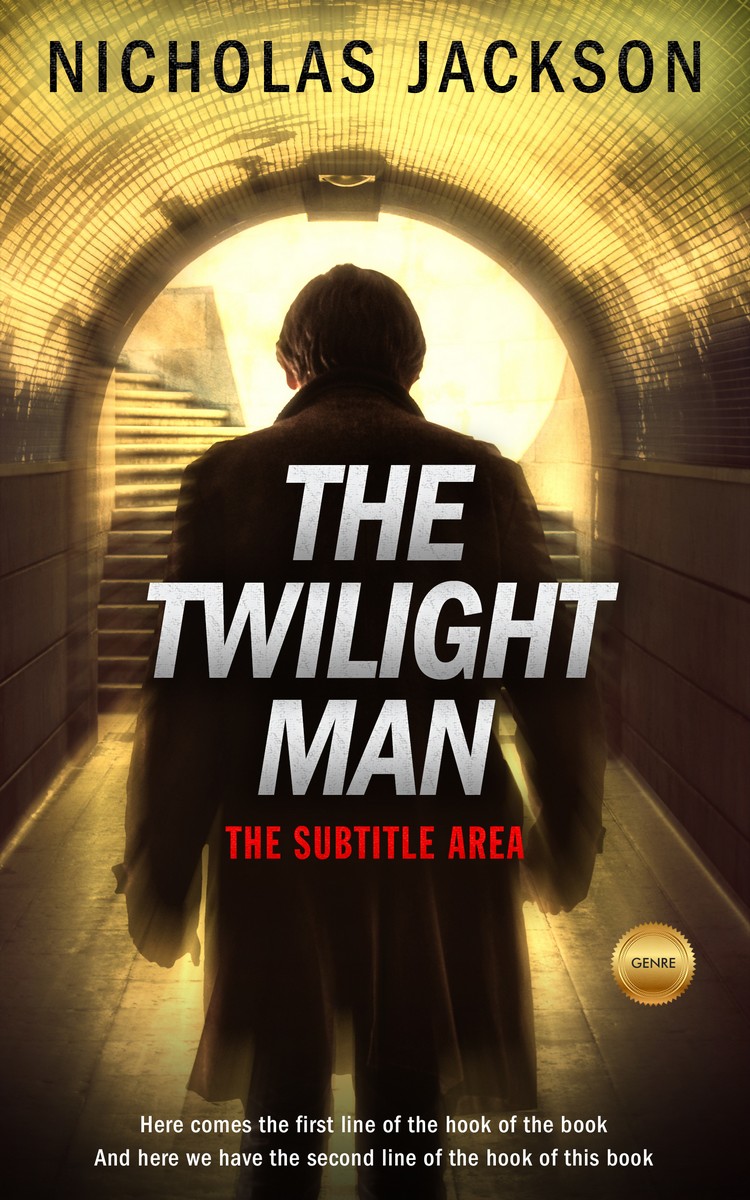 2D view of Premade Action & Adventure Book Cover - Putty