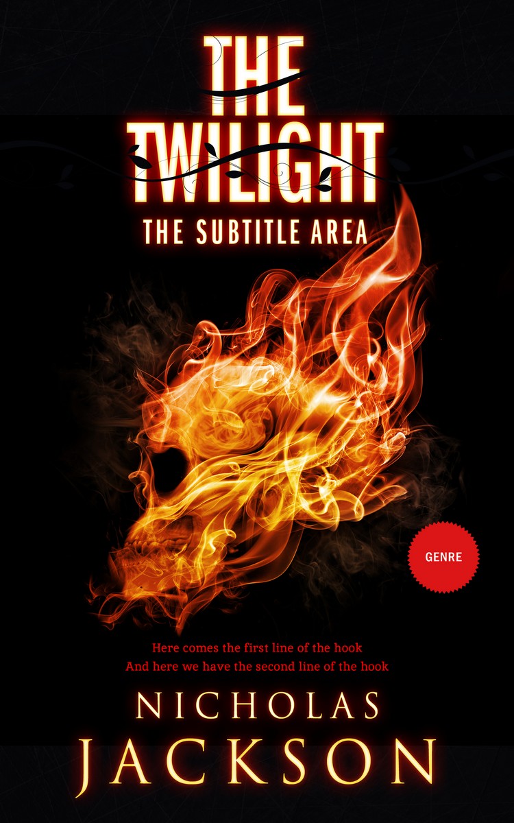 2D view of Premade Horror Book Cover - Red Damask