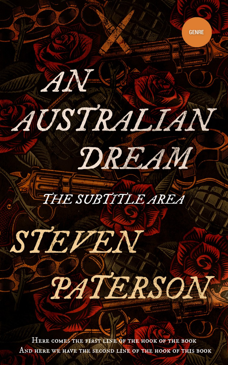 2D view of Premade Abstract Book Cover - Antique Brass