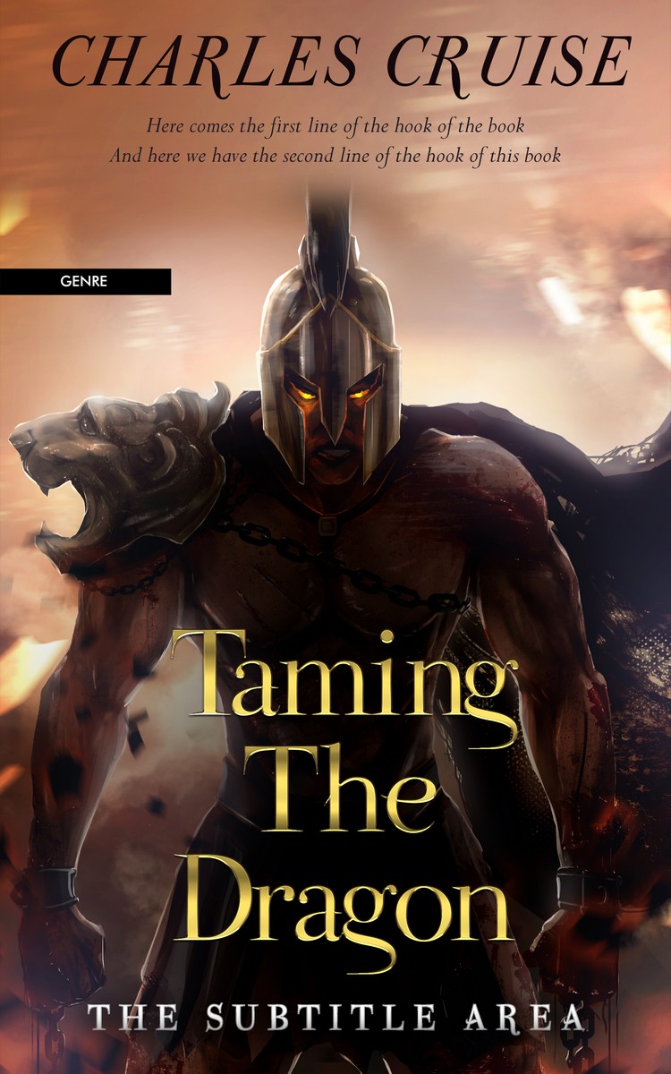 2D view of Premade Fantasy Book Cover - Tan