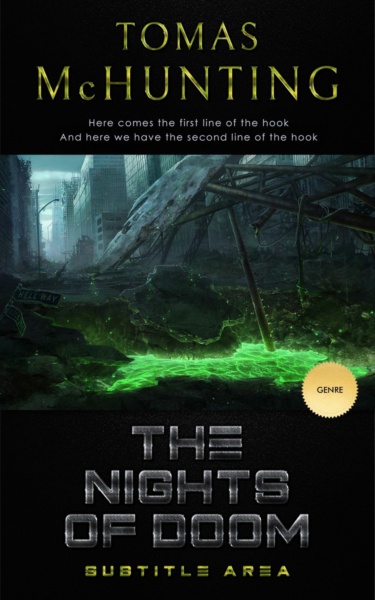 2D view of Premade Apocalyptica Book Cover - Woodsmoke