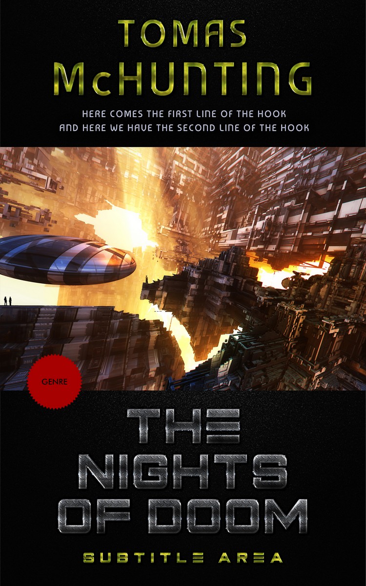 2D view of Premade Science Fiction Book Cover - Antique Brass