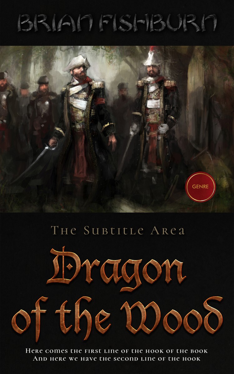 2D view of Premade Fantasy Book Cover - Cod Gray