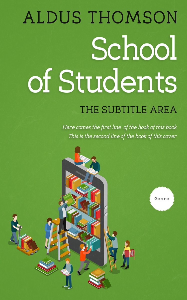 2D view of Premade Abstract Book Cover - Apple