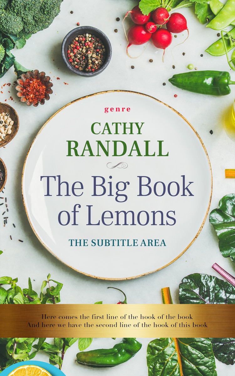 2D view of Premade Cookbooks & Food & Wine Book Cover - Moon Mist