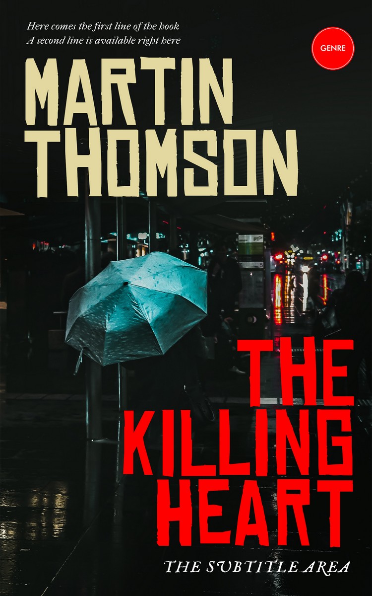 2D view of Premade Mystery & Thriller & Suspense Book Cover - Burnt Sienna