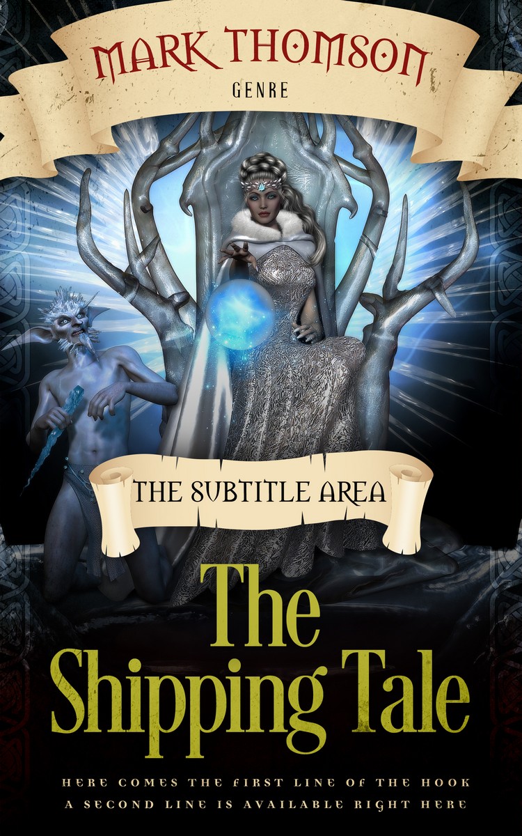 2D view of Premade Fantasy Book Cover - Akaroa