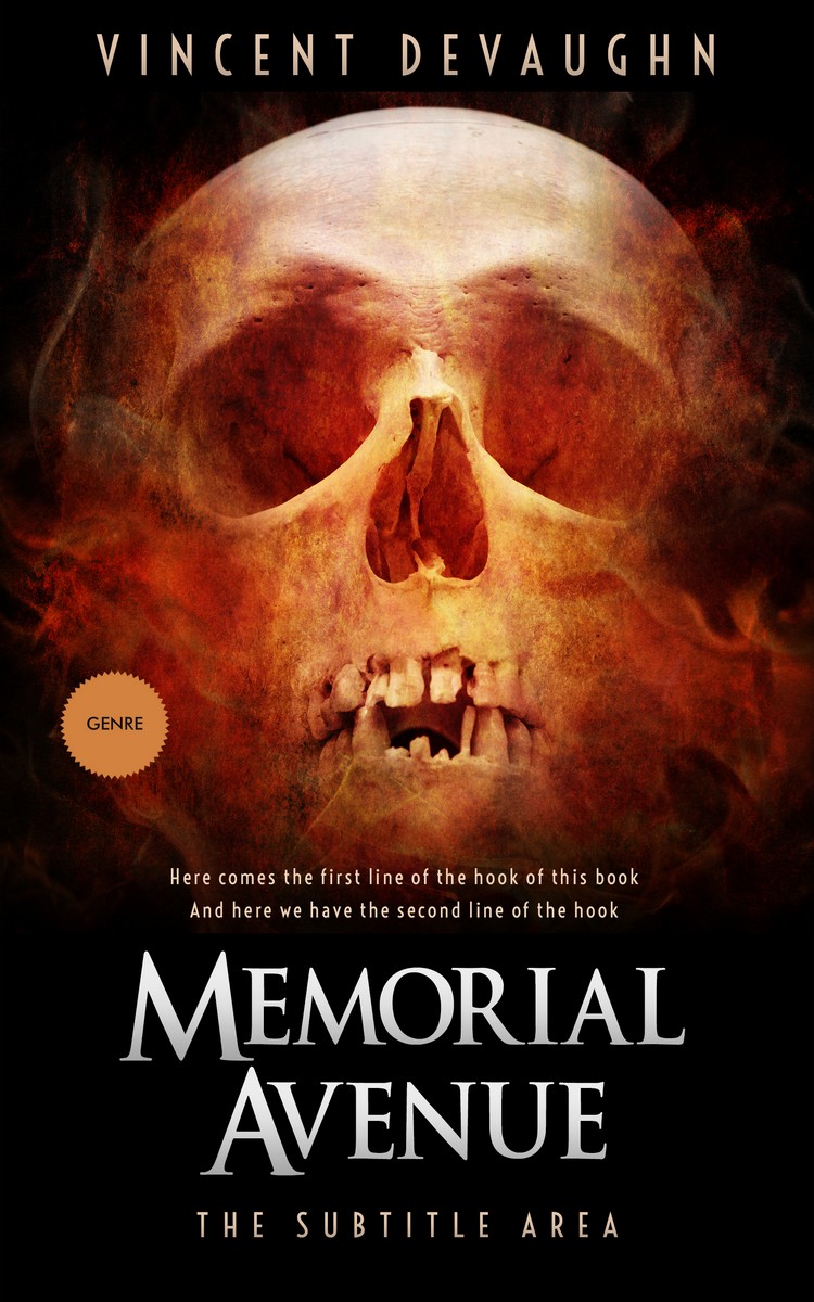 2D view of Premade Horror Book Cover - Antique Brass