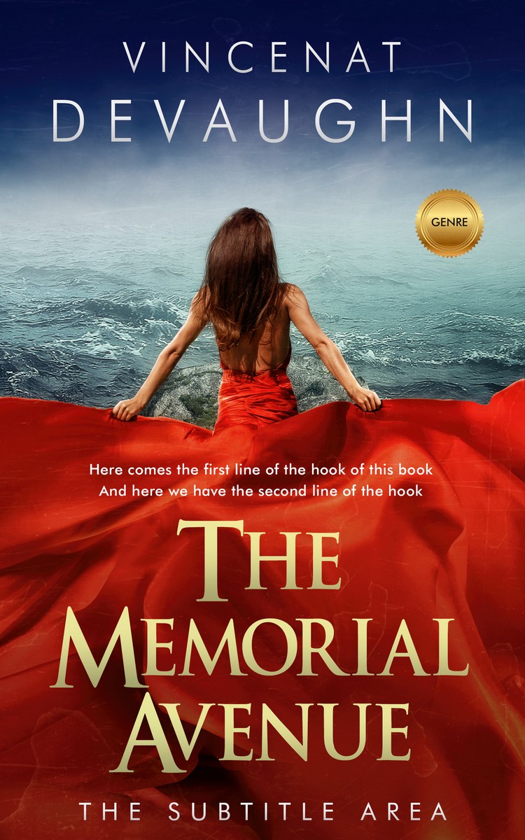 2D view of Premade Romance Book Cover - Falu Red