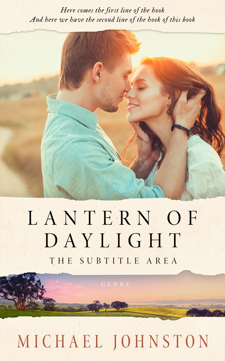 2D view of Premade Romance Book Cover - Almond