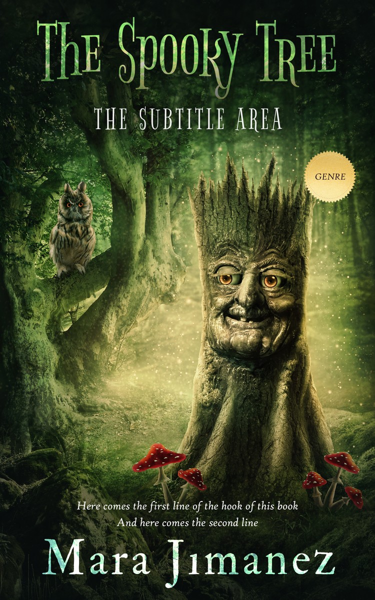 2D view of Premade Fantasy Book Cover - Hunter Green