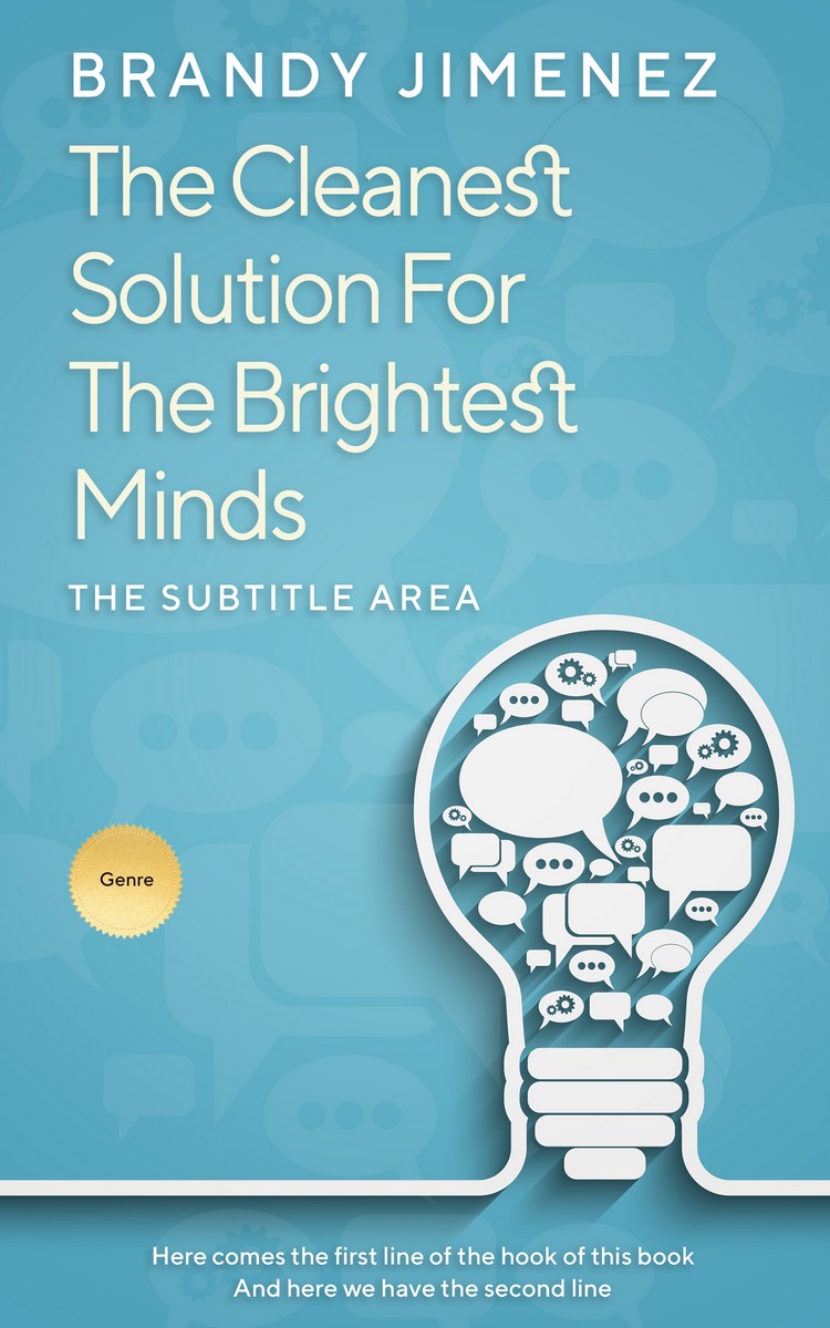 2D view of Premade Business Book Cover - Fountain Blue