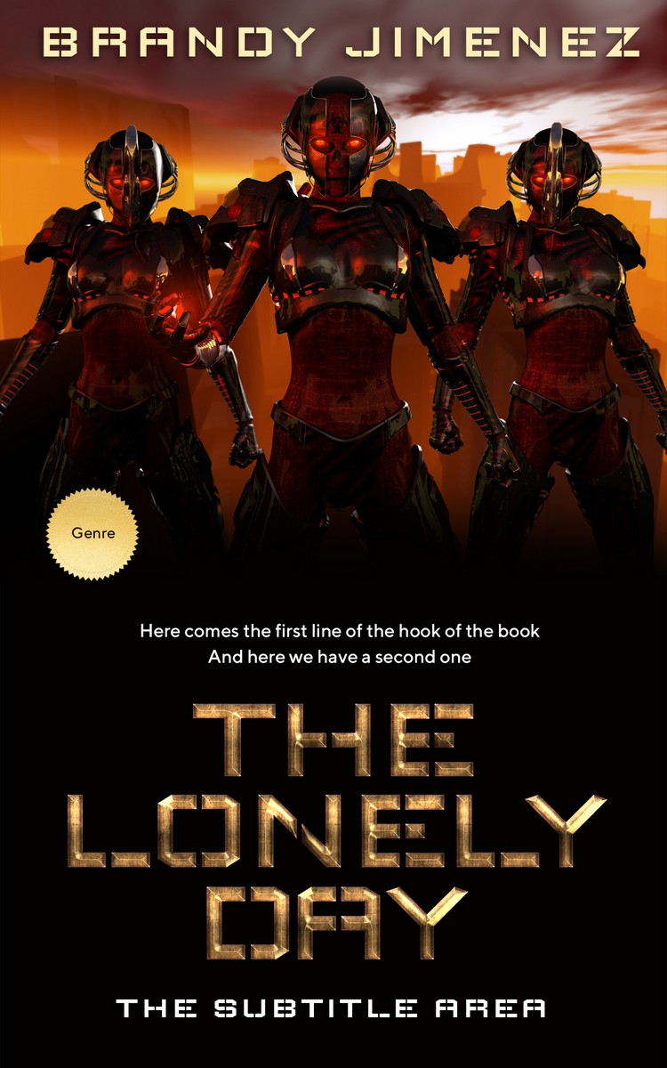 2D view of Premade Science Fiction Book Cover - Raw Sienna