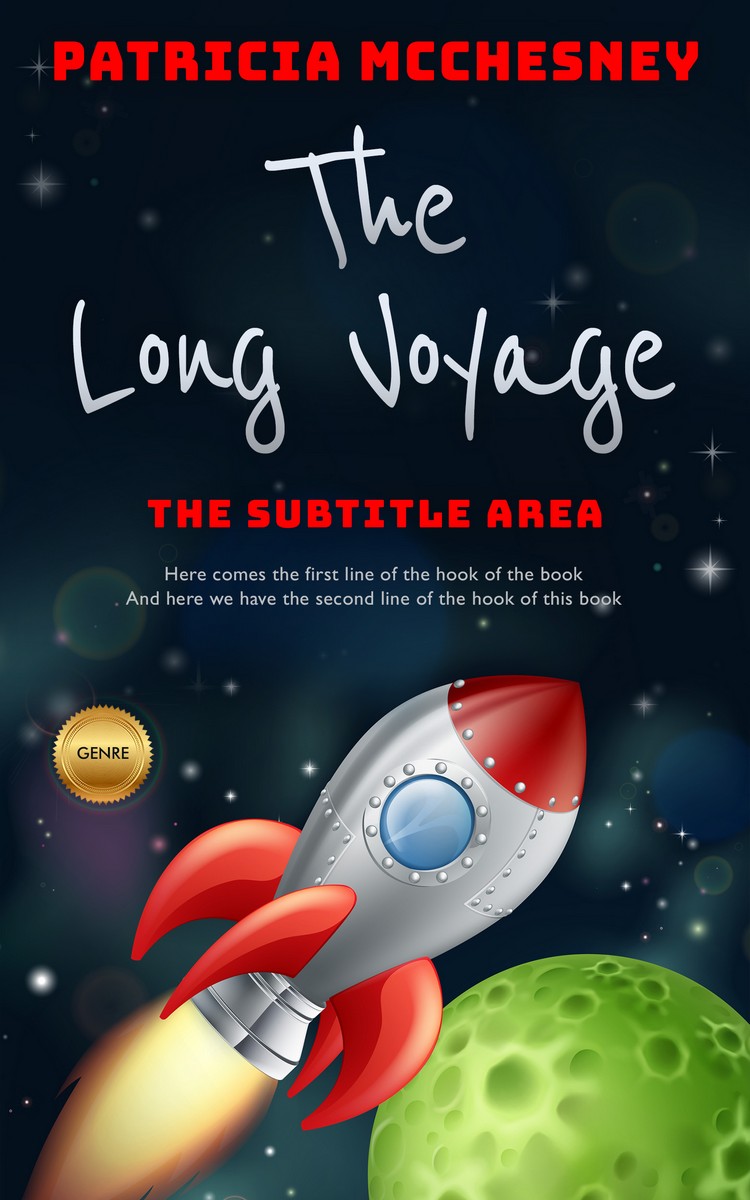 2D view of Premade Science Fiction Book Cover - Antique Brass