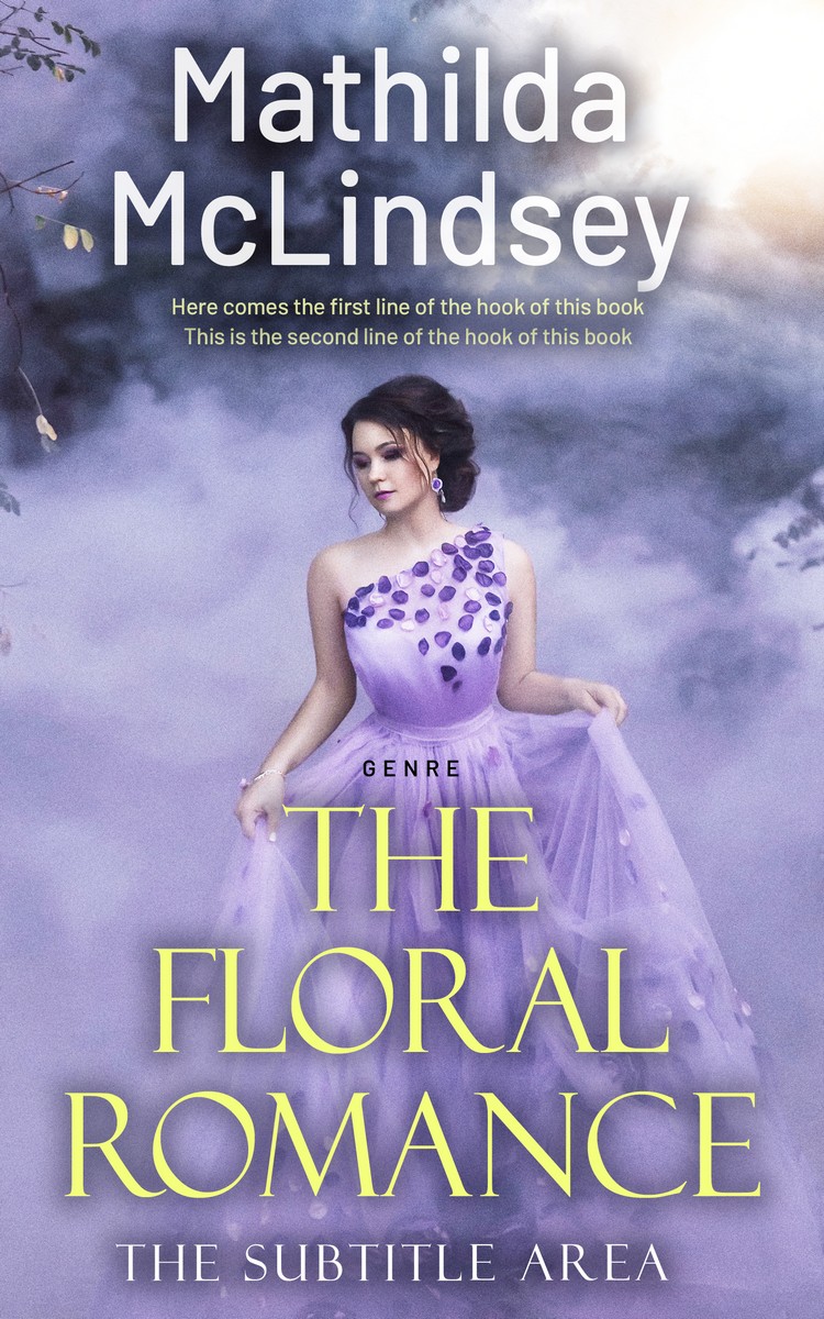 2D view of Premade Romance Book Cover - Lavender Purple