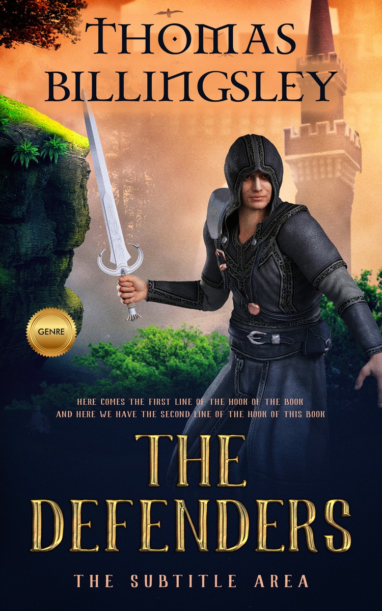 2D view of Premade Fantasy Book Cover - Harvest Gold