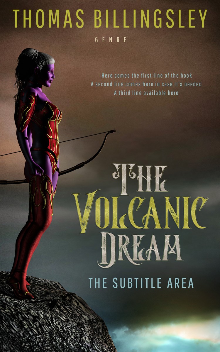 2D view of Premade Fantasy Book Cover - Taupe